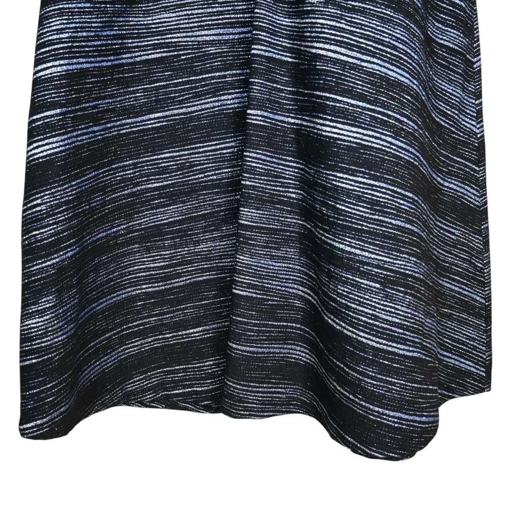 Nicole Miller Women's 6 Metallic Striped Fit & Flare Cutout Lined Dress - Picture 6 of 8